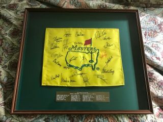 Signed Undated Masters Augusta National Golf Flag 22 Players