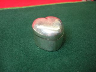 Vintage Sterling Silver Heart Shaped Pill Box -