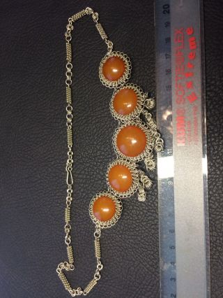 Old Antique Vintage Natural Baltic Amber Pressed Necklace 40 Gr. 3