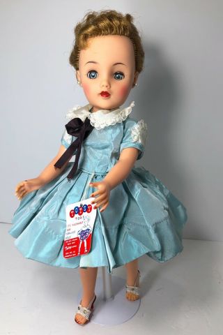 Vintage Ideal Htf 15 - Inch Revlon Fashion Doll In Totsy Tagged Dress 1950s