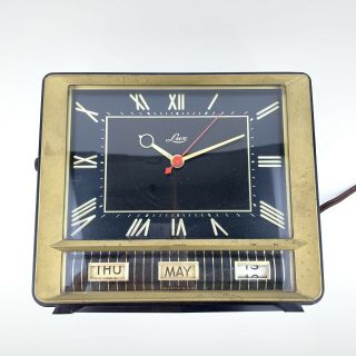 Vintage Lux Clock Mfg 5125 Series Electric Calendar Desk Clock