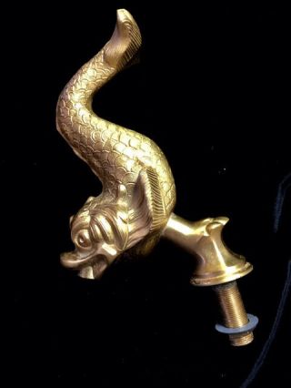 Sherle Wagner 24 Carat Gold Plated Huge 11 Pound Dolphin Faucet,  Vintage1980s