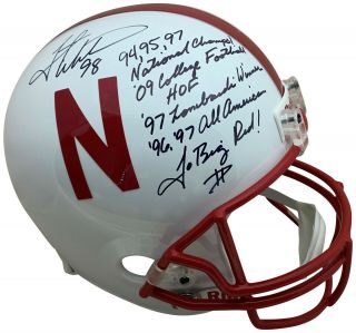 Grant Wistrom Autographed Nebraska Full Size Signed Football Stat Helmet Jsa