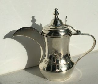 15,  5 Cm Antique Silver 900 Dallah Iraqi Islamic Art Coffee Pot Bedouin 289 Grams