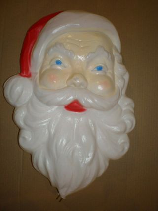 Vintage 21 " Union Products Christmas Blow Mold Large Santa Face - Lighted - 1989