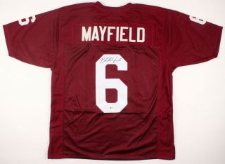 Baker Mayfield Signed Oklahoma Sooners Jersey (beckett) 2018 1 Overall Nfl Pick