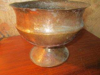 Arts/crafts W H Mawson Khi Keswick School Hand Beaten Copper Pedistool Bowl 9inc