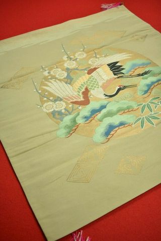 Vintage Japanese Fabric Silk Antique Boro Woven Textile Fukusa 26.  4 " /cy14/335