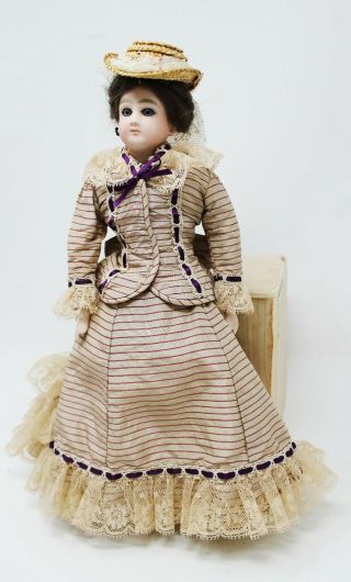 Very Fine Antique Petite 11 " French Fashion Doll Artist Signed C.  1880