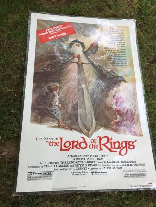 Rare 1978 Vintage Lord Of The Rings Promotionanal Poster 36”x42” Beta