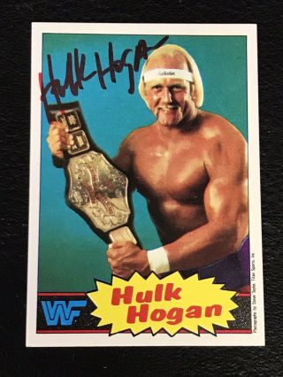 Hulk Hogan 1985 Topps Wwf Wrestling Rookie Signed Autographed Card Jsa Authentic