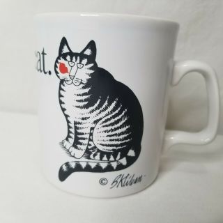 Vintage B Kliban Cat Coffee Mug Love A Cat 10 Oz Lip Print Made In England