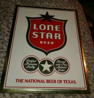 Large Vintage Lone Star Beer Aluminum Sign.  14 1/2 " X 18 1/2 "