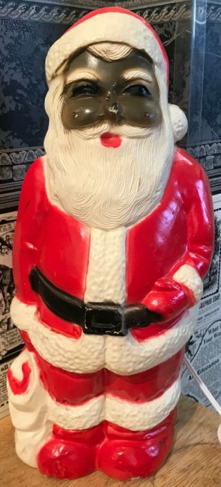 Vintage Union Products Black Santa Claus / Christmas Bow Mold - 14 Inch