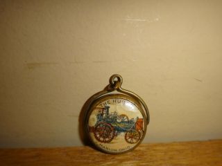 Vintage Huber Steam Farm Tractor Watch Fob And Thrasher Marion Oh.  Spins 1895