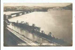 Vintage 1907 Rppc Real Photo Postcard,  Sunbury Pa - Canal,  Covered Bridge