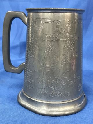 Vintage Football Fa Cup Winners 1872 - 1977 Pewter Pint Tankard Sheffield 360