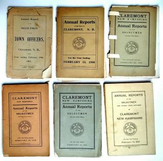 Annual Reports Claremont Nh 1901 1906 1907 1908 1909 1910 Statistics Birth Death