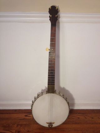 Antique George C Dobson 5 String Banjo 1880s With Vintage Soft Case