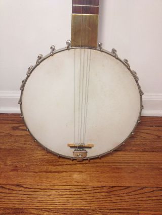 Antique George C Dobson 5 String Banjo 1880s with Vintage Soft Case 2