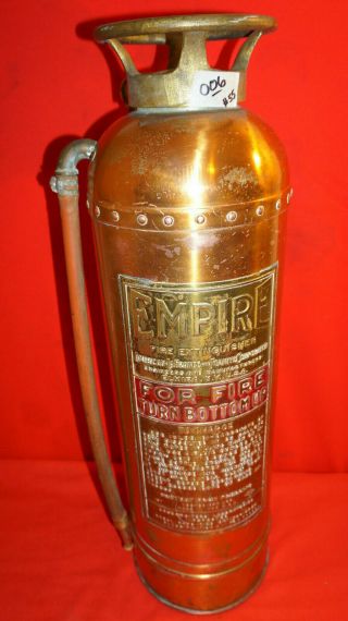 Rare Antique Vintage " Empire " Copper Brass Fire Extinguisher Empty