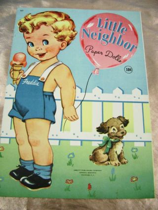 Vtg Paper Dolls 1950s Little Neighbor Lowe 1377 Book Uncut Cute