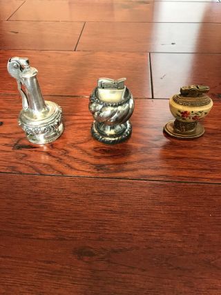 3 Vintage Tabletop Lighters (2 Ronson,  1 Probably Ronson)