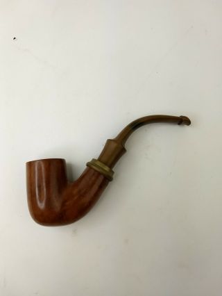 Estate Bent Smoking Pipe Fisherman Algerian Briar France Cleaned And Disinfected