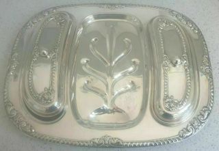 Vintage Antique Silverplate 3 Part Meat & Veg Platter Covers Sunday Lunch Tureen