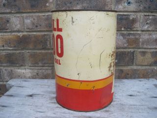 Vintage Shell Oil Motor Oil Can X - 100 5 Quart Metal Rare Empty 3