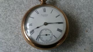 ANTIQUE GOLD PLATED - AMERICAN WALTHAM - POCKET WATCH - NEEDS RESTORED 2