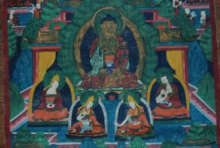 Antique 18th or 19th Century Tibetan Buddhist Thangka Shakyamuni Buddha cloth 3