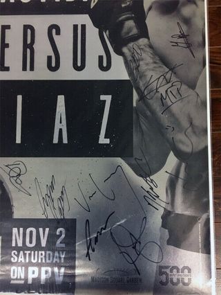 UFC 244 Autographed Poster,  SBC,  Jorge Masvidal,  Nate Diaz,  Signed by Card,  BMF 3