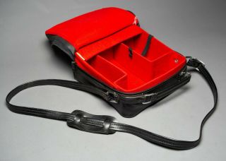 Vintage Black Case/bag Red Interior For Camera & Lenses 9 X 9 X 4 " Faux Leather