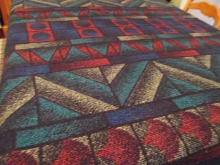 Vintage Biederlack Blanket Geometric Abstract Throw 48 X 68 Usa Gvc Soft
