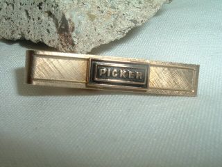 Vintage 12k Gold Filled Picker X - Ray Co.  Tie Clasp In Gift Box