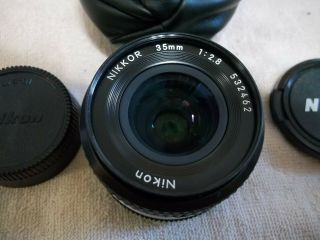 Nikon Nikkor 35mm 1:2.  8 Camera Lens Japan Caps Tokina Bag Vintage Film Camera