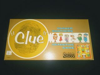 Vintage 1960 Parker Bros Clue Family Detective Board Game
