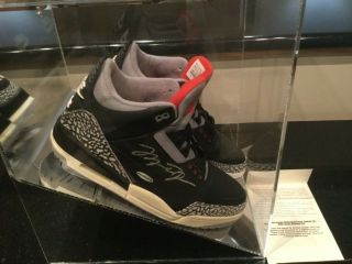 Michael Jordan Signed Shoes Rare Nike Air Jordan 3 Black Cement Uda