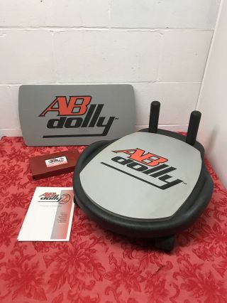 Vtg.  Ab Dolly Roller Fitness On Wheels W/ Handles Knee Mat,  Vhs Tape Instruction