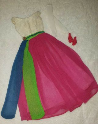 Vintage Barbie Fraternity Dance Dress,  Shoes,  Gloves Sash