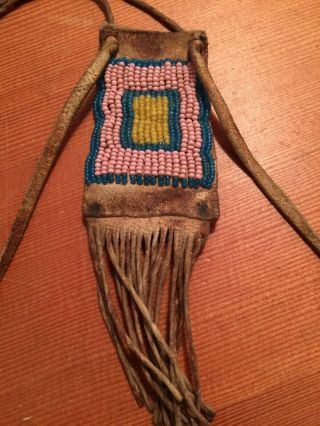 Vintage Native American Beaded Leather Pouch
