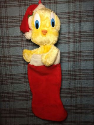 Warner Bros Vintage 1990 Tweety Bird Looney Tunes Christmas Stocking