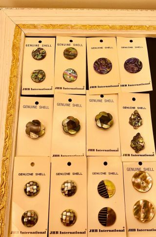 Vintage Decrative Large Abalone Shell Buttons On Cards - Jhb International