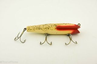 Vintage Creek Chub Darter Minnow Antique Fishing Lure R&w With Flitter Et17
