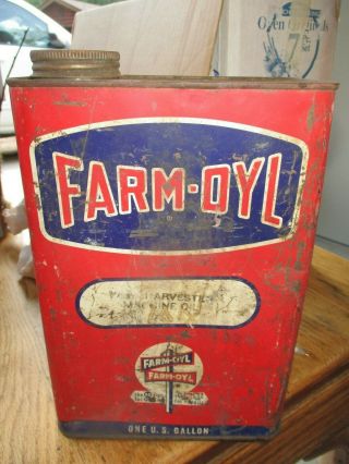 Vintage Farm Oyl Lubricants 1 Gallon Can (empty)
