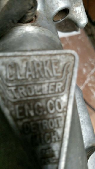 Antique Clarke Troller Engine Co Outboard Motor