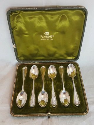 Set Of 6 Sterling Silver Spoons By W.  Winslade Silversmith Bridgwater
