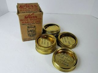 Vintage Nos Kerr Wide Mouth Mason Jar Caps 1940 