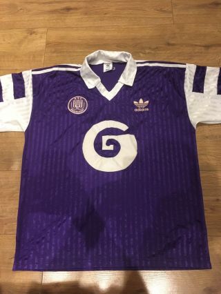 Anderlecht 1990 - 92 Football Shirt Trikot Maillot Adidas - Rare Vintage